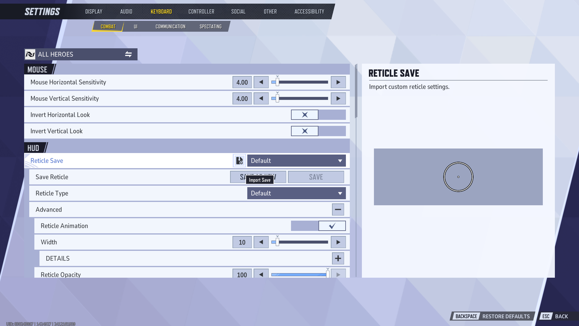 crosshair settings rivals